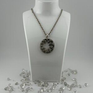 *NEW* Circle Marquise Rhinestone Pendant Necklace